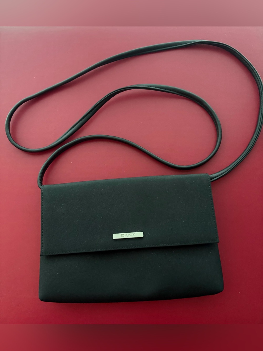 DKNY Black Crossbody Bag ID Slots Inserts and Removable Excellent Shape Like New